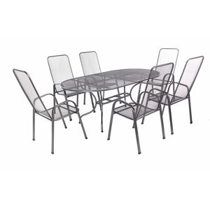 Unikov Záhradná kovová zostava OLIVIE 1+6 Stôl oválný 160x95 cm