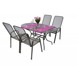 Unikov Záhradná kovová zostava OLIVIE 1+4 Stôl oválný 190x105 cm