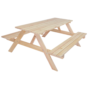Masívny drevený pivný set so sklopnými lavicami 180 cm (prírodný)