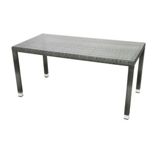 DEOKORK VÝPREDAJ Záhradný ratanový stôl NAPOLI 160x80 cm (sivá)