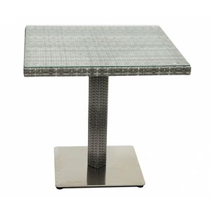 DEOKORK Záhradný ratanový stôl GINA 80x80 cm (sivá)