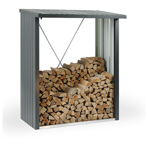 Biohort Multifunkční sklad krbového dreva - drevník WoodStock 157 x 102 (sivá kremeň metalíza)