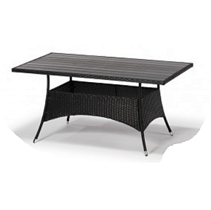 DEOKORK Záhradný ratanový stôl NEAPOL 150 (čierna)