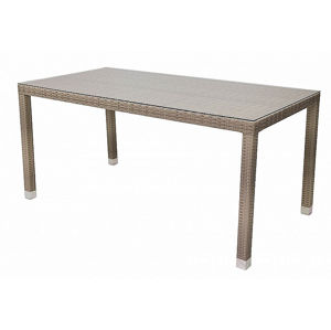 DEOKORK VÝPREDAJ Záhradný ratanový stôl NAPOLI 160x80 cm (sivo-béžová)