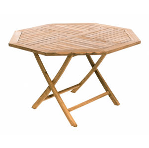 DEOKORK VÝPREDAJ Záhradný skládací stôl osemuholník HAGEN ⌀ 120 cm (teak)